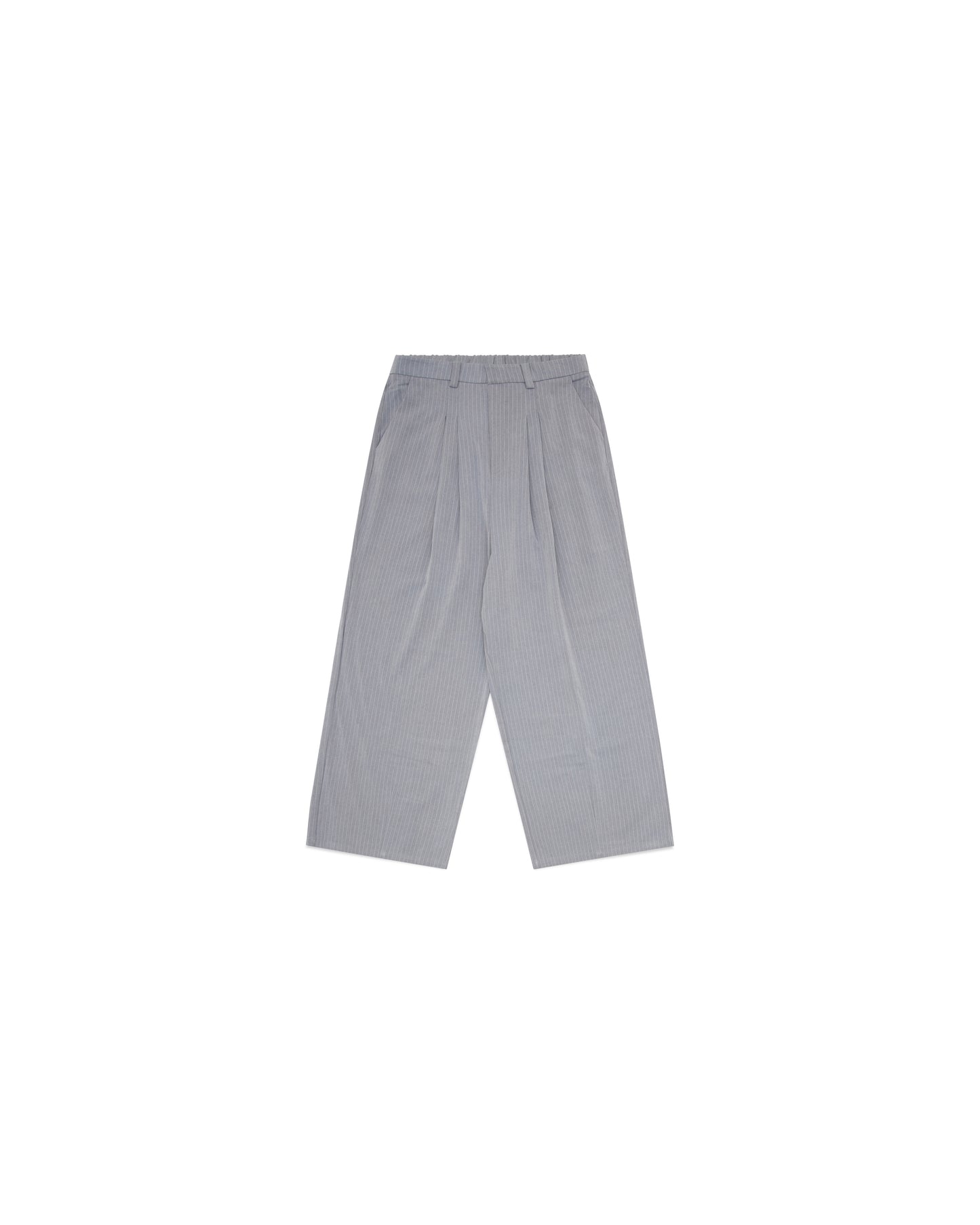 Ukiyo Grey Pleated Wide Leg Pinstripe Pants