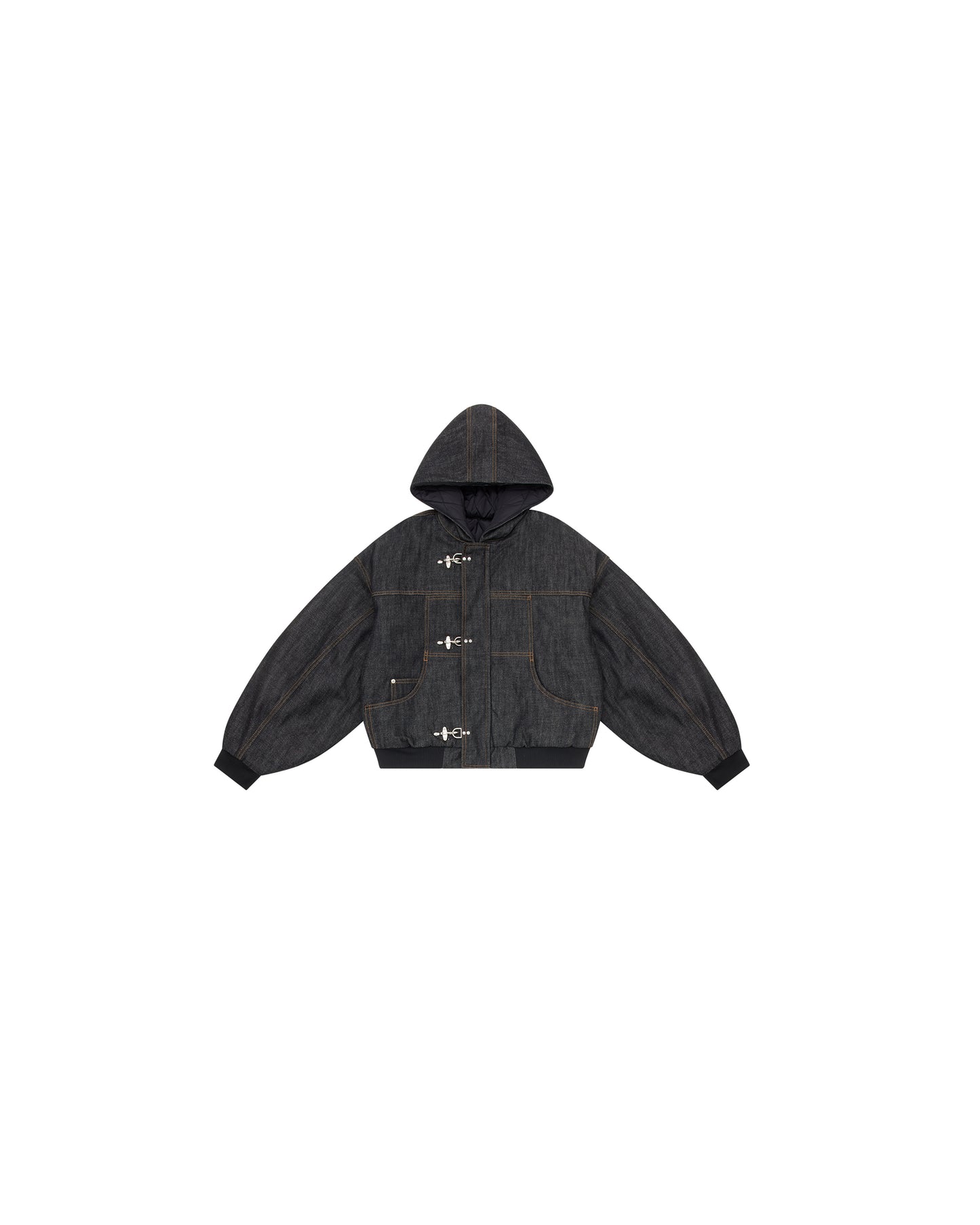 Okayama 15oz Raw Black Japanese Denim Clasp Jacket