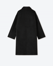 Black Wool Clasp Trench Coat