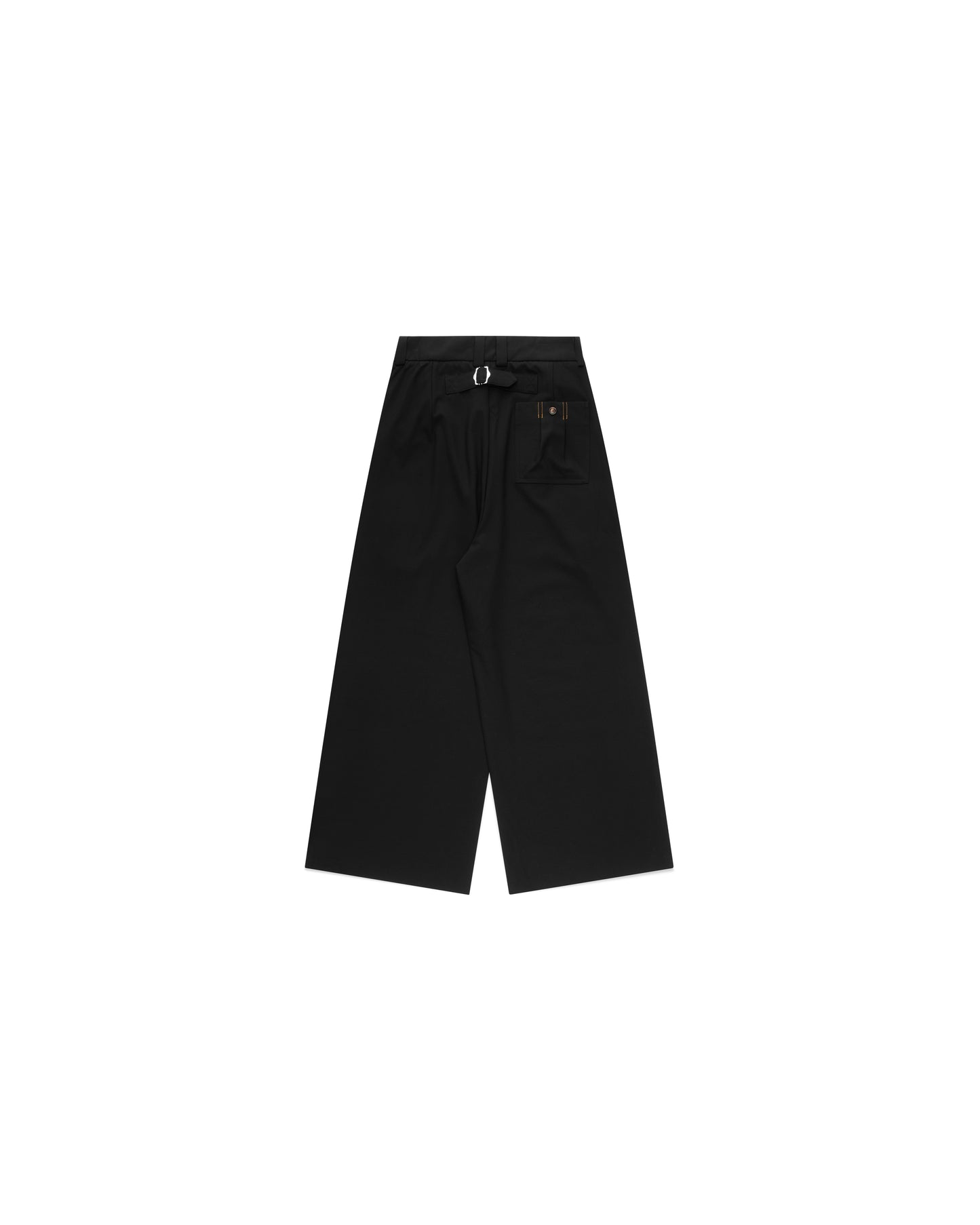 Gyokudō Black Adjustable Pleated Wide Leg Suit Pants