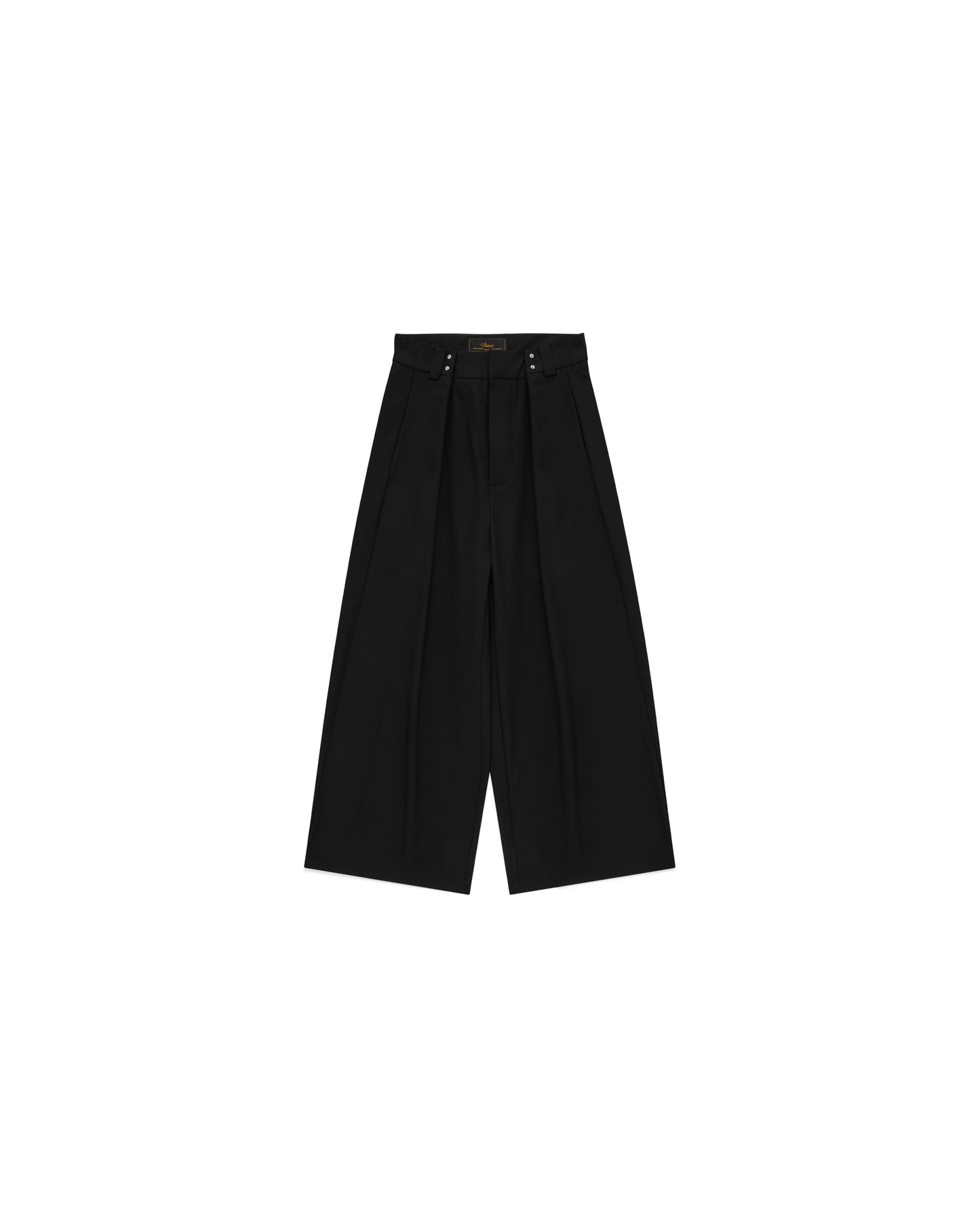 Gyokudō Black Adjustable Pleated Wide Leg Suit Pants