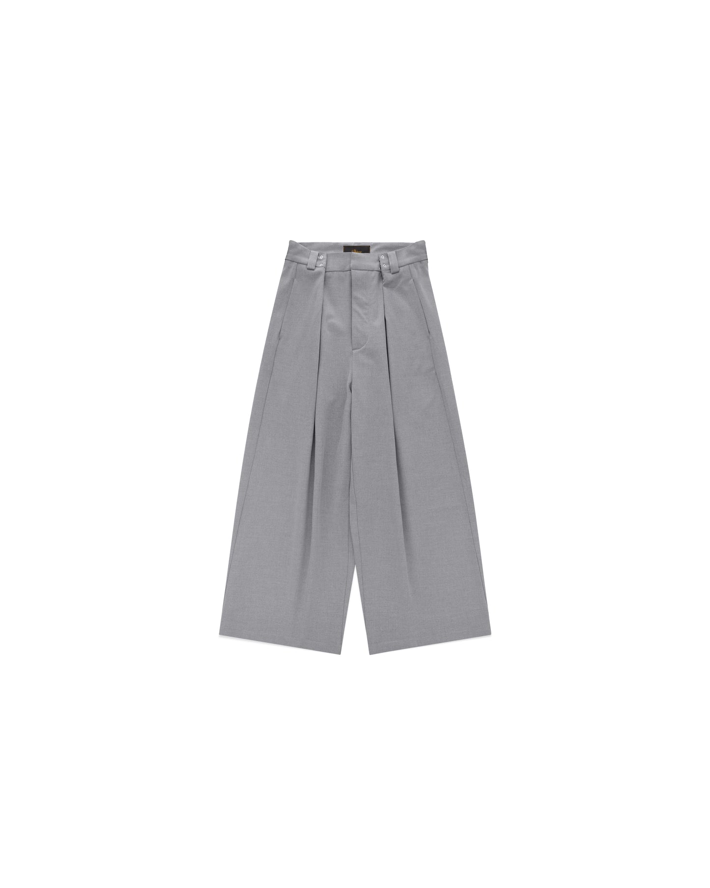 Gyokudō Grey Adjustable Pleated Wide Leg Suit Pants